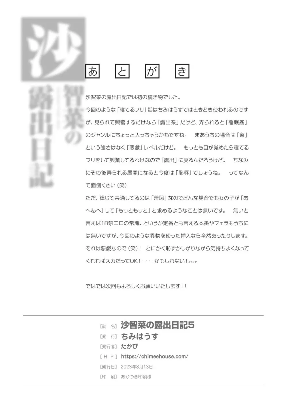 沙智菜の露出日記5 Page.26