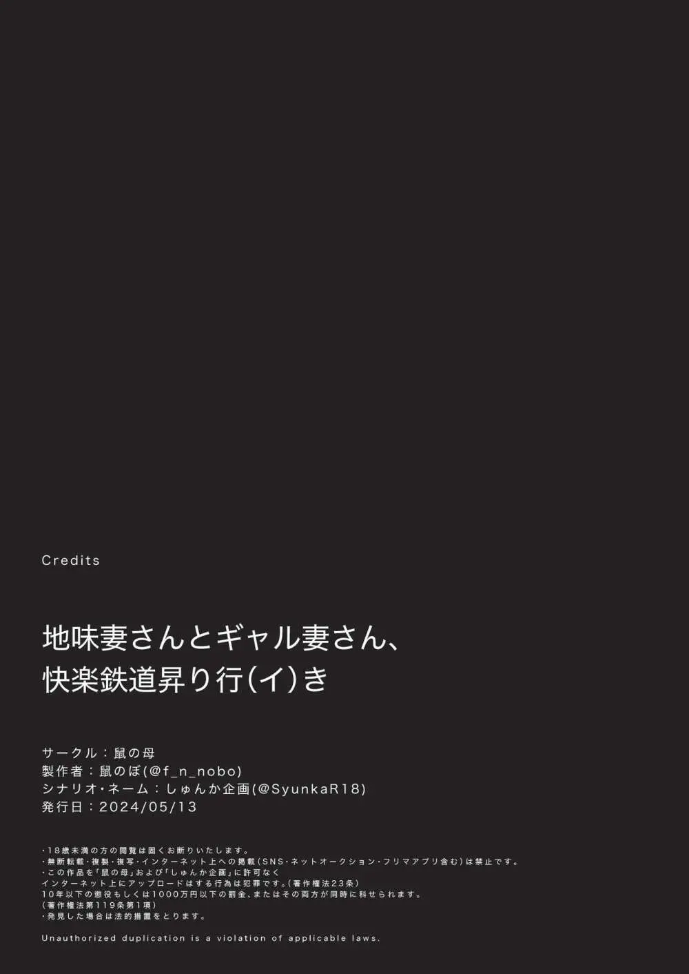 地味妻さんとギャル妻さん、人妻鉄道昇り行（イ）き Page.156