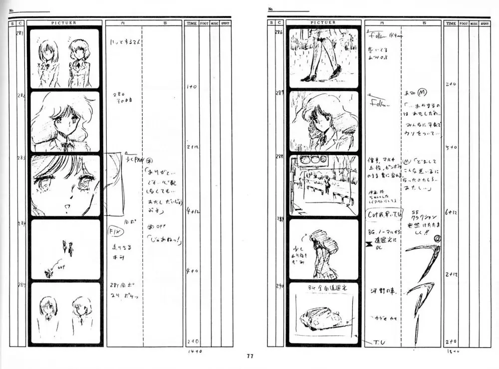 くりいむレモン 絵コンテ･設定資料集 PART1 ｢媚･妹･Baby｣ ＆ PART5｢亜美･AGAIN｣ Page.76