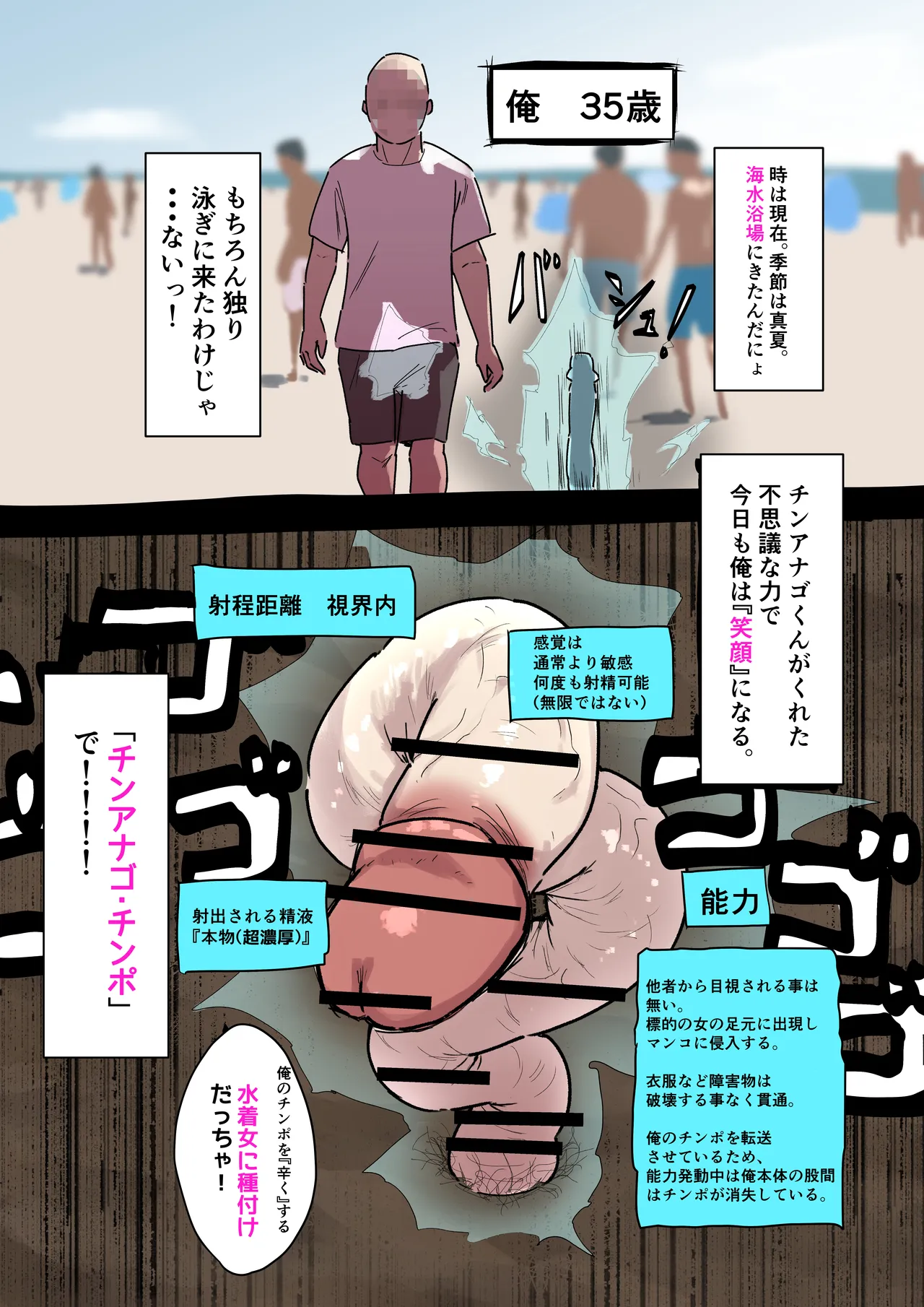 チンアナゴみたいなチンポを駆使して海辺の女10人に中出し Page.3