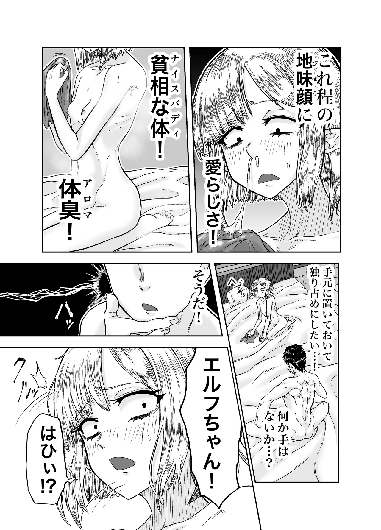 風呂嫌いな地味顔エルフの娼婦を騙して嫁にする Page.19