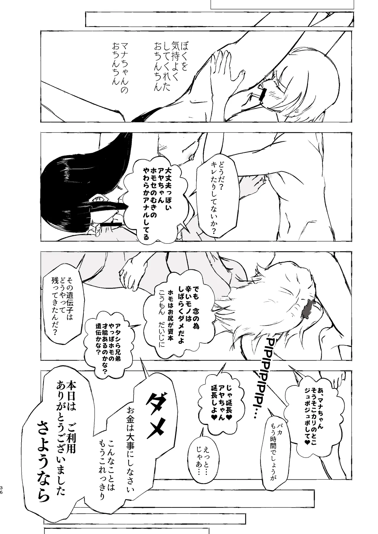 [くじら構文 (陰間くじら) NHデリヘル呼んだら男姉ちゃんズ♂が来た [DL版] Page.36