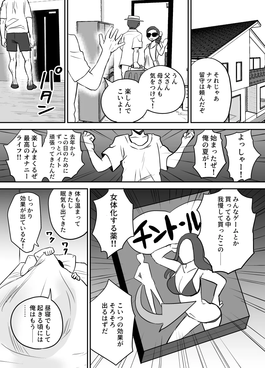 [叡智研究所 (Blank)] 軽い気持ちでTS薬に手を出した男が身も心もメス堕ちするまで(1)オナニー編 Page.3